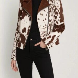 Cowhide Biker Leather Jacket for Women